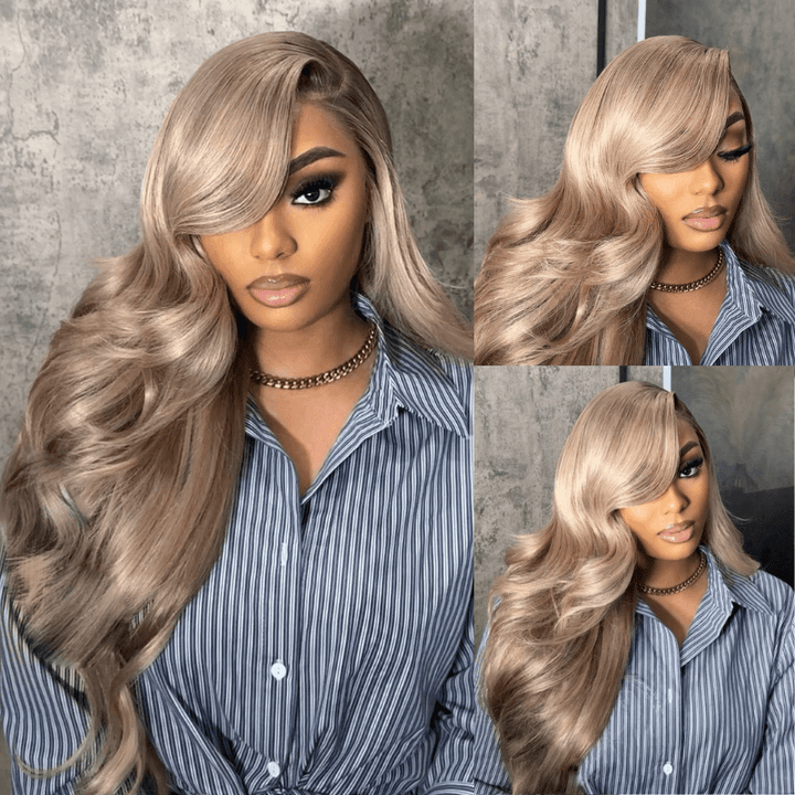 SZC Platinum Ash Blonde 200 Density 13X4 Lace Front Virgin Human Hair Wigs