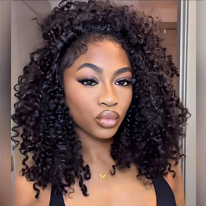 SZC Short Crimped Loose Wave Bob Wig 13x4 Lace Front Human Hair Wigs