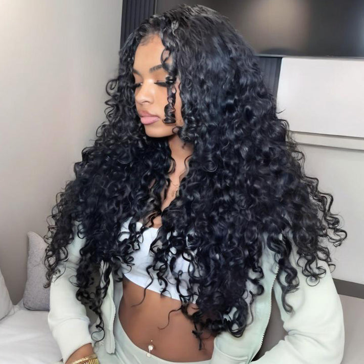 SZC Spanish Crimped Loose Curls 13x4 Lace Front Virgin Human Hair Wigs