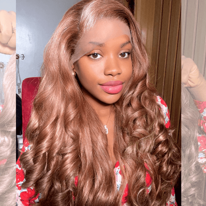 SZC Strawberry Honey Blonde Body Wave 13x4 Lace Front Human Hair Wigs