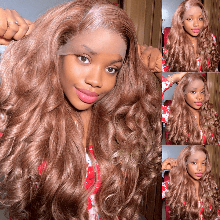 SZC Strawberry Honey Blonde Body Wave 13x4 Lace Front Human Hair Wigs
