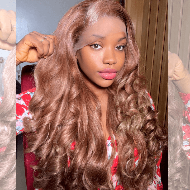 SZC Strawberry Honey Blonde Body Wave 13x4 Lace Front Human Hair Wigs