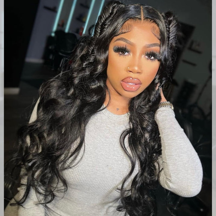 SZC 200 300 Density Body Wave 13x4 Lace Front Virgin Human Hair Wigs