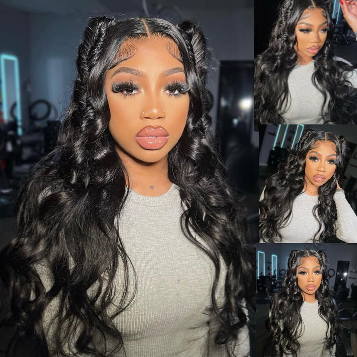 SZC 200 300 Density Body Wave 13x4 Lace Front Virgin Human Hair Wigs