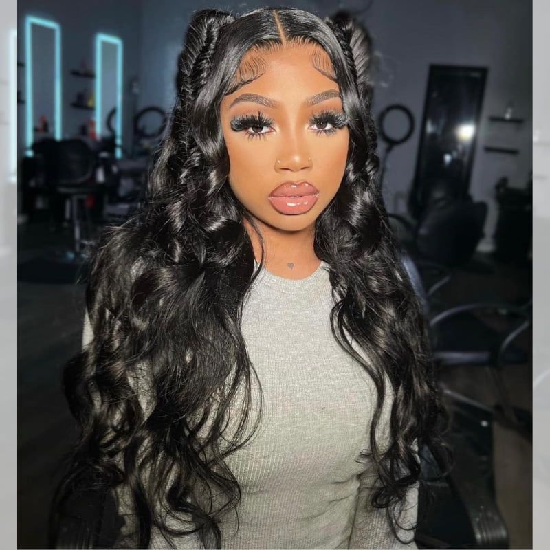 SZC 200 300 Density Body Wave 13x4 Lace Front Virgin Human Hair Wigs