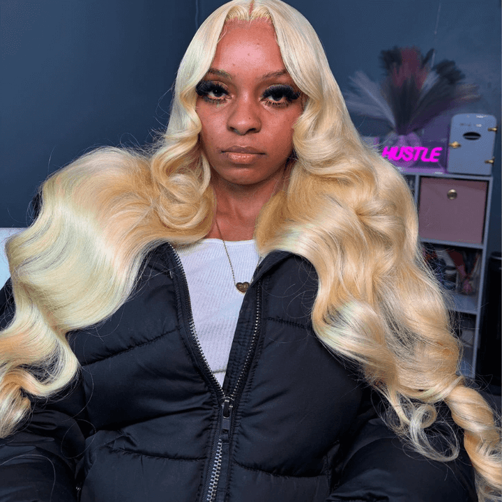 Blonde 613 Bone Straight 200 Density 13x4 Lace Front Hair Weave Wig