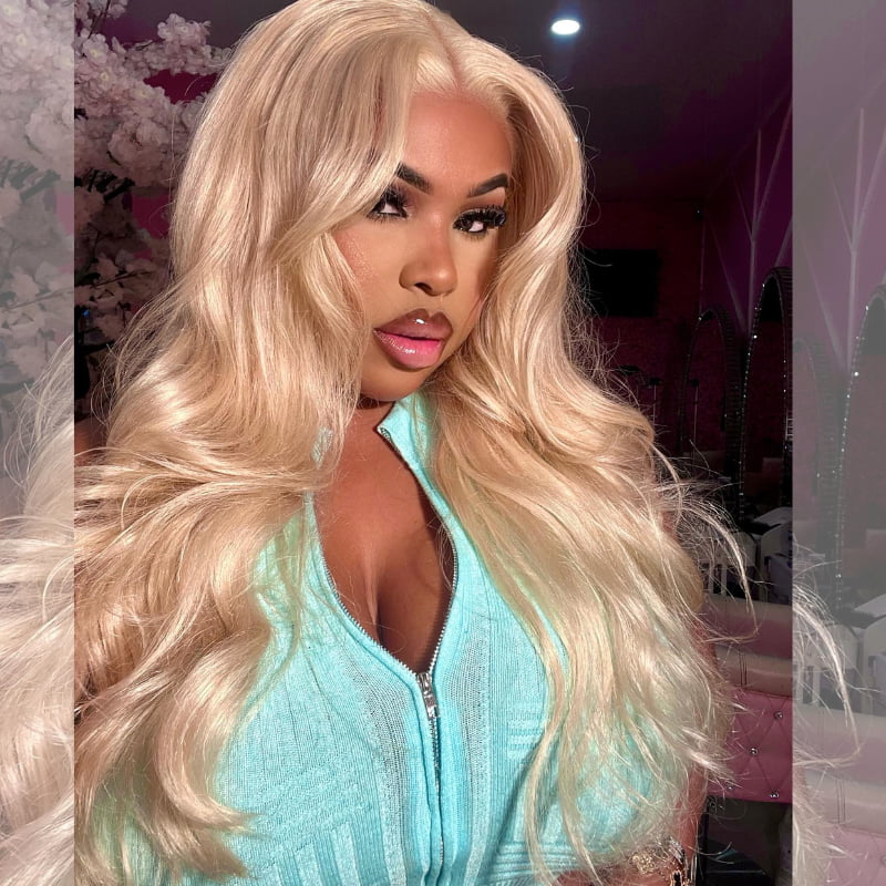 SZC 200 Density Blonde 613 Body Wave 13x4 Lace Front Virgin Hair Wigs