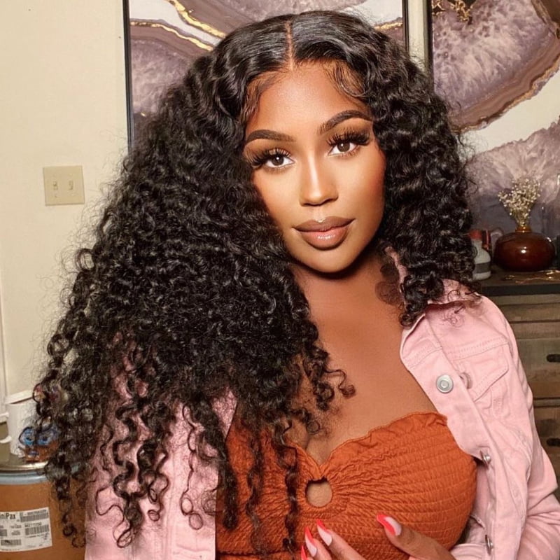 SZC 200 Density Burmese Curly 13x4 Lace Front Virgin Human Hair Wigs