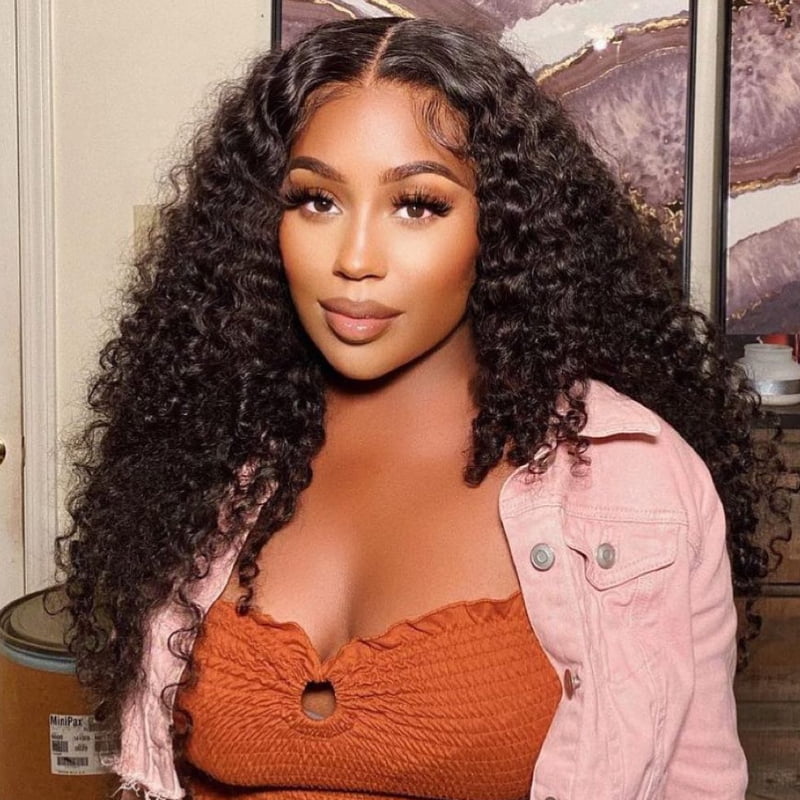 SZC 200 Density Burmese Curly 13x4 Lace Front Virgin Human Hair Wigs