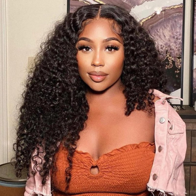 SZC 200 Density Burmese Curly 13x4 Lace Front Virgin Human Hair Wigs