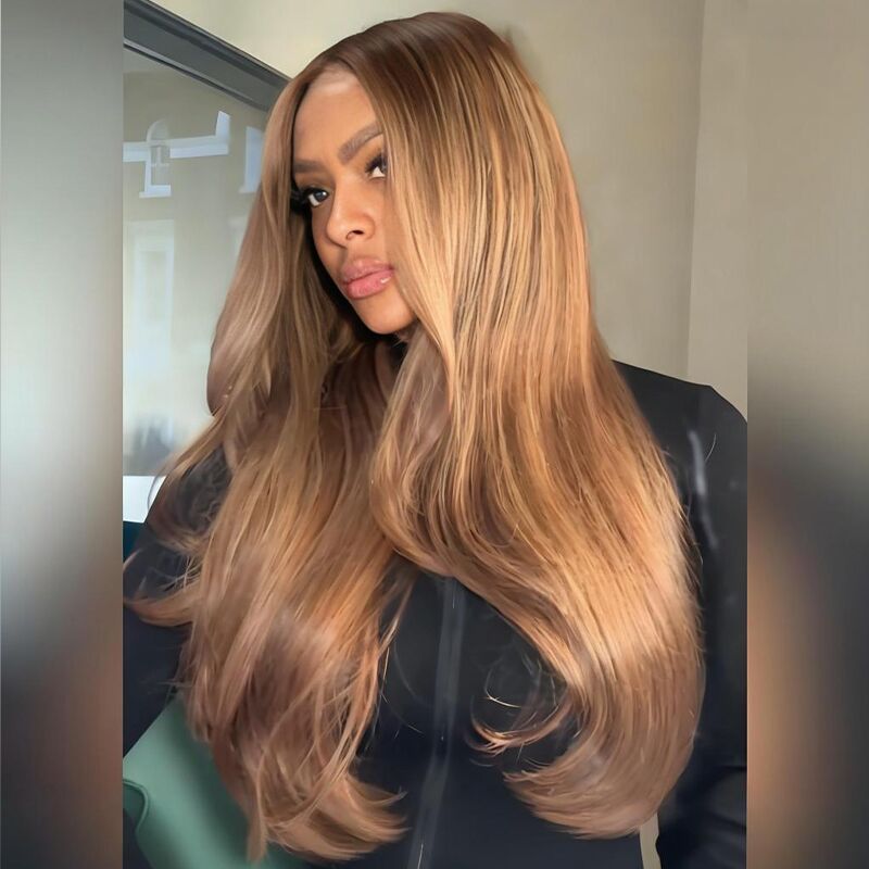 SZC 200 Density Strawberry Honey Blonde 13x4 Lace Front Virgin Human Hair Wigs