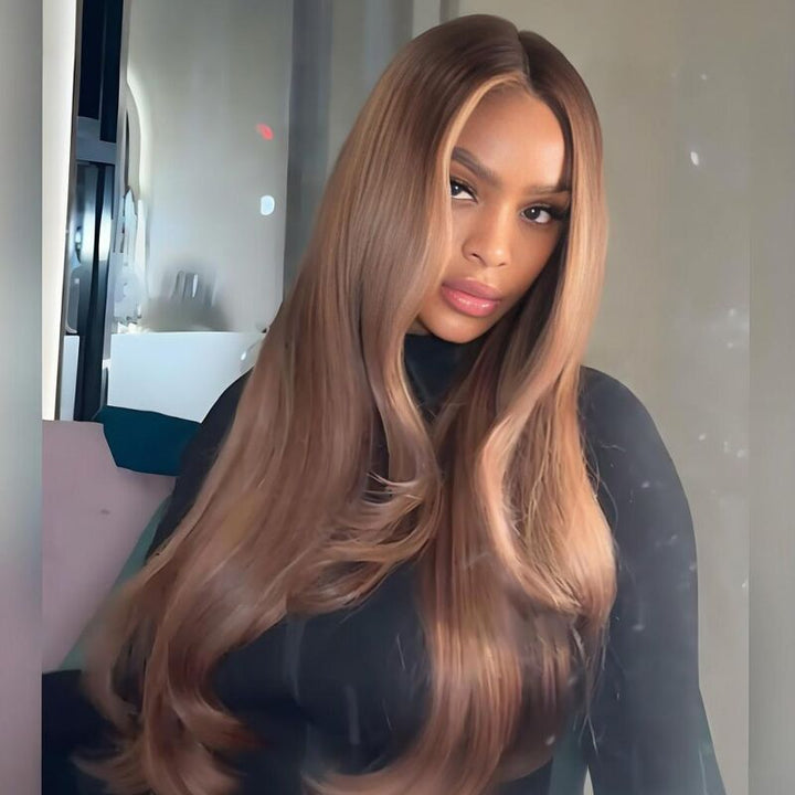 SZC 200 Density Strawberry Honey Blonde 13x4 Lace Front Virgin Human Hair Wigs
