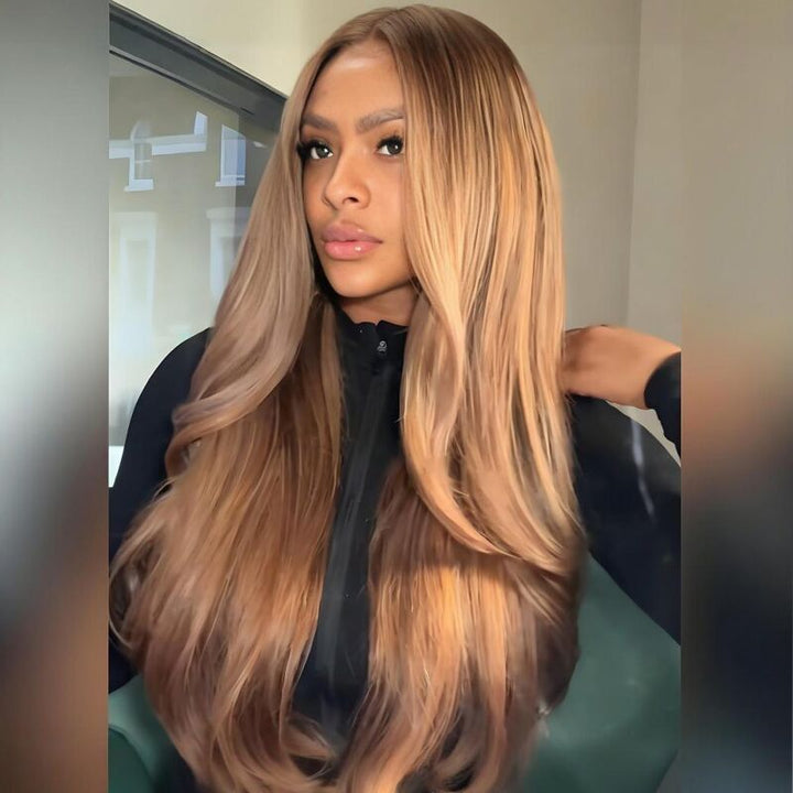 SZC 200 Density Strawberry Honey Blonde 13x4 Lace Front Virgin Human Hair Wigs