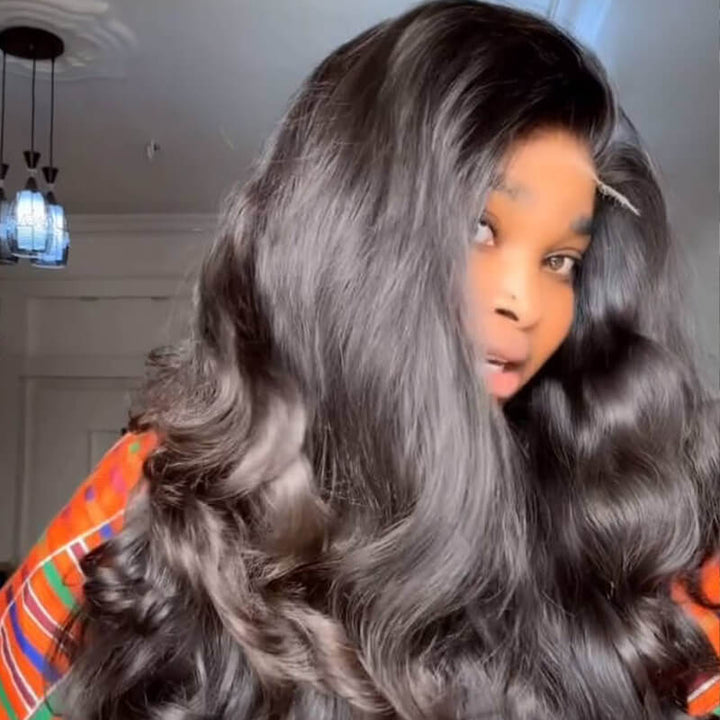 SZC 250 300 Density Bouncy Body Wave 13x4 HD Lace Front Virgin Human Hair Wigs