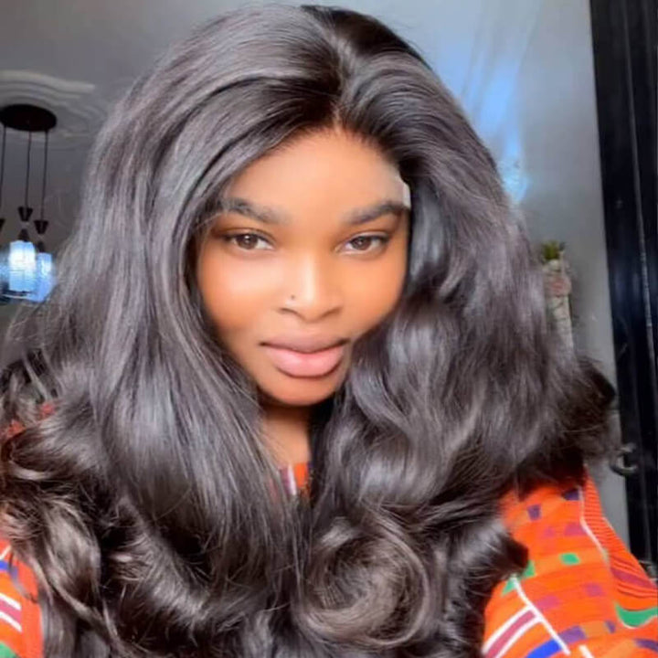 SZC 250 300 Density Bouncy Body Wave 13x4 HD Lace Front Virgin Human Hair Wigs