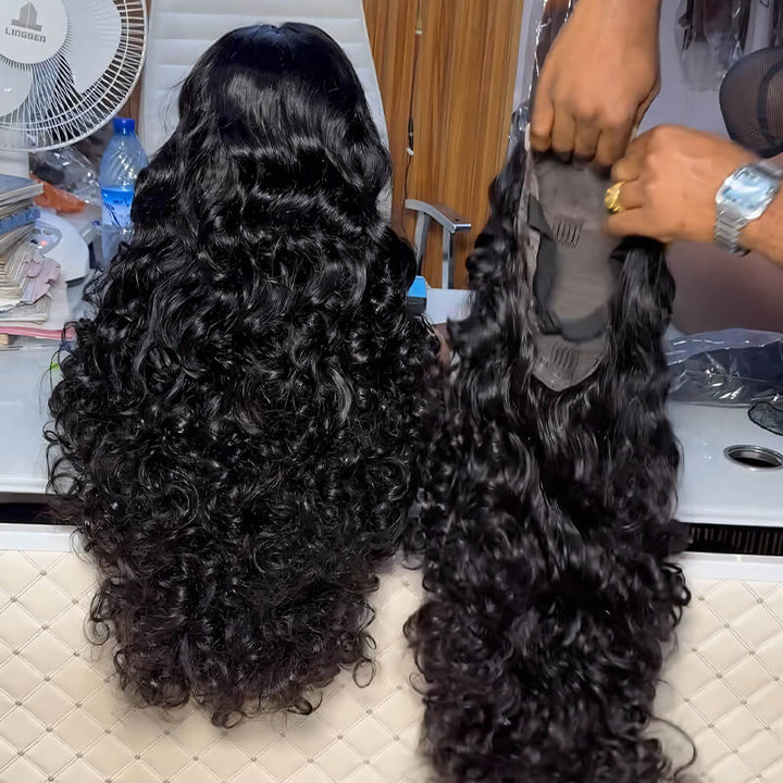 SZC 250 300 Density Bouncy Loose Wave 13x4 HD Lace Front  Human Hair Wigs