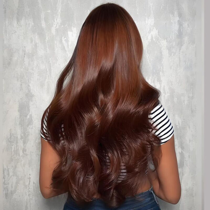SZC 250 300 Density Reddish Brown 13x4 HD Lace Front  Virgin Human Hair Wigs