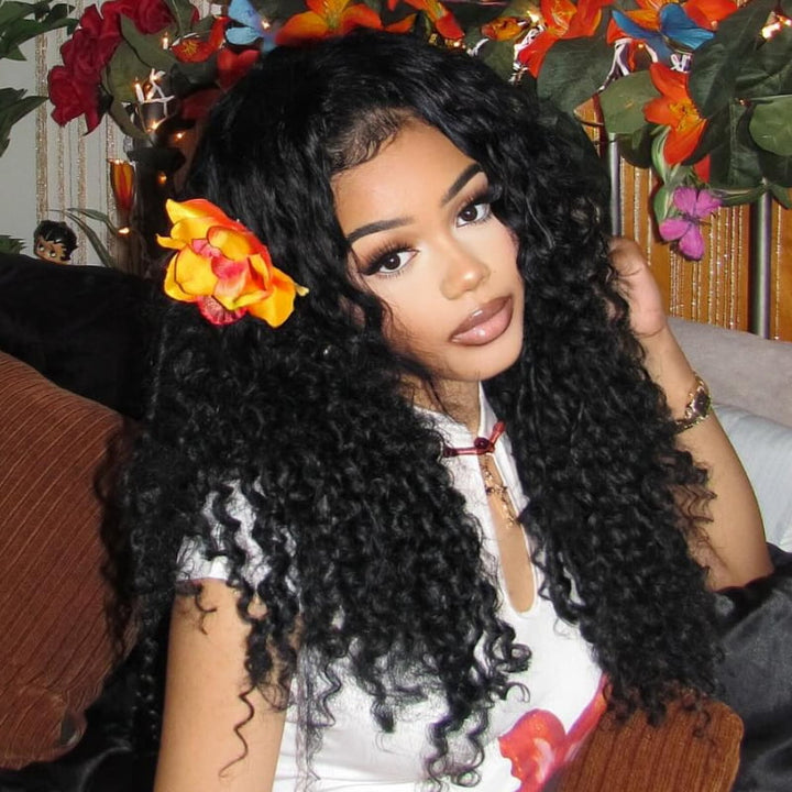 SZC 300 Density Spanish Crimped Loose Curls Lace Front Human Hair Wigs