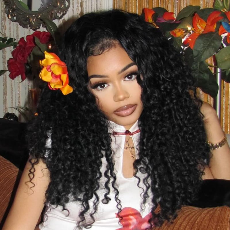SZC 300 Density Spanish Crimped Loose Curls Lace Front Human Hair Wigs