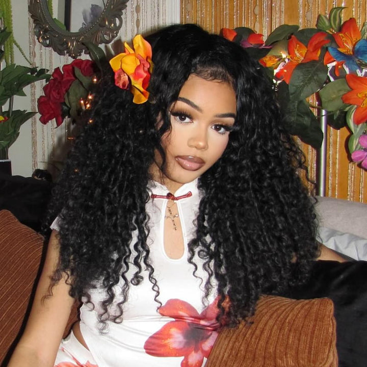 SZC 300 Density Spanish Crimped Loose Curls Lace Front Human Hair Wigs