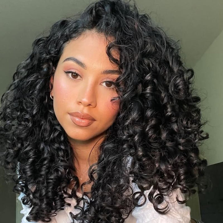 SZC 250 300 Density Spiral Loose Curls 13x4 Lace Front Virgin Human Hair Wigs
