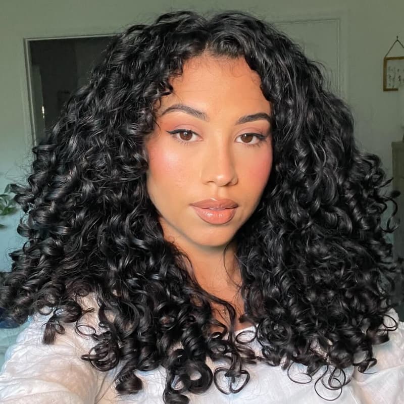 SZC 250 300 Density Spiral Loose Curls 13x4 Lace Front Virgin Human Hair Wigs