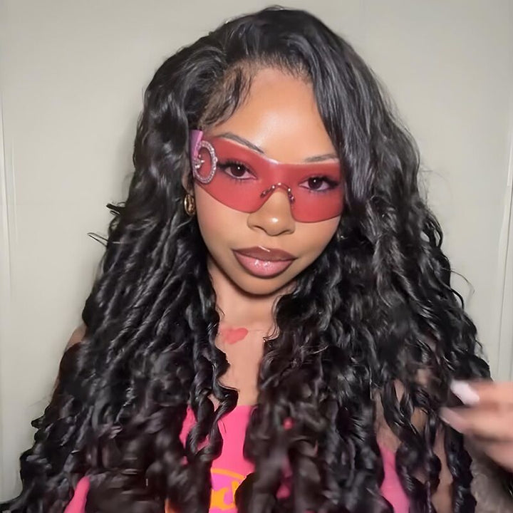 SZC 250 300 Density Spiral Loose Wave 13x4 Lace Front Virgin Human Hair Wigs