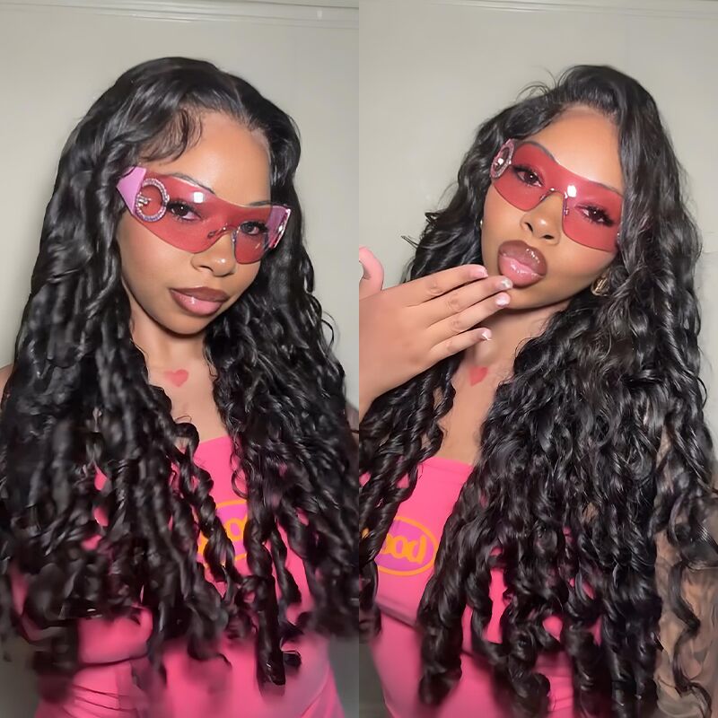 SZC 250 300 Density Spiral Loose Wave 13x4 Lace Front Virgin Human Hair Wigs