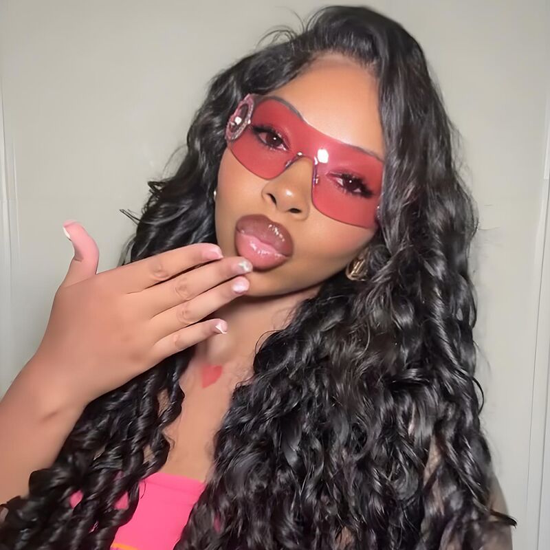 SZC 250 300 Density Spiral Loose Wave 13x4 Lace Front Virgin Human Hair Wigs