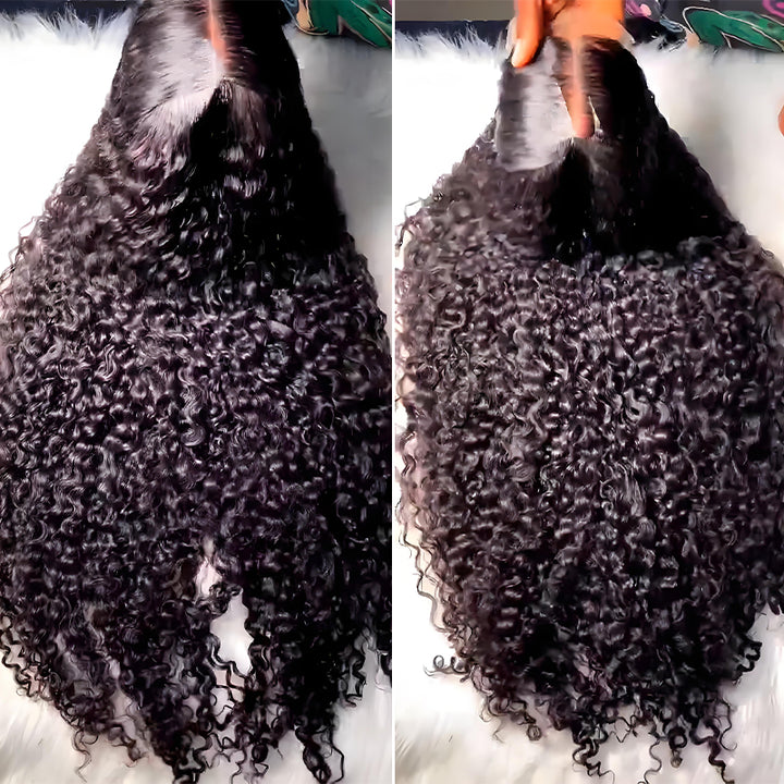 SZC 250 300 Density Voluminous Tight Kinky Curly 13x4 Lace Front Virgin Human Hair Wigs