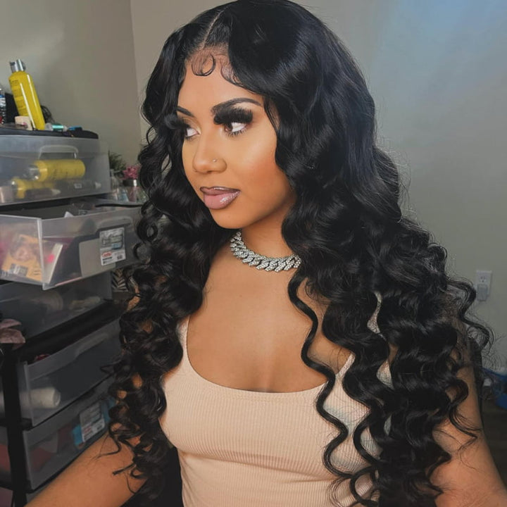 SZC 250 Density Loose Deep Body Wave 13x4 Lace Front Virgin Human Hair Wigs