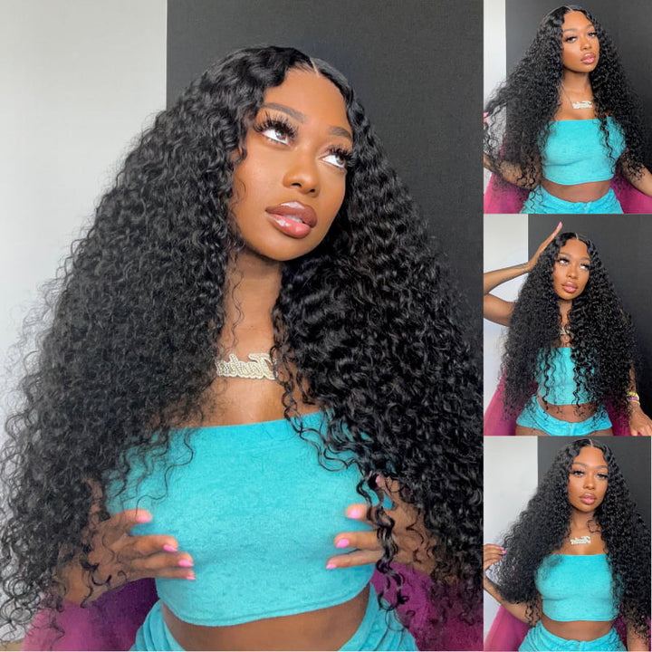 SZC 250 Density Water Wave Curls 13x4 Lace Front Virgin Human Hair Wig