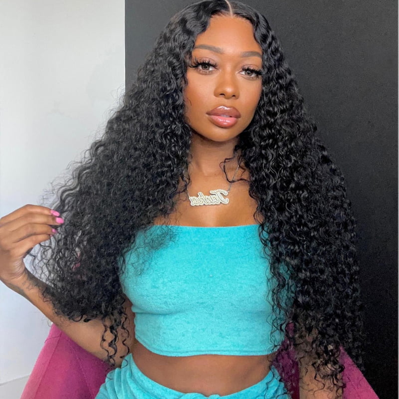 SZC 250 Density Water Wave Curls 13x4 Lace Front Virgin Human Hair Wig