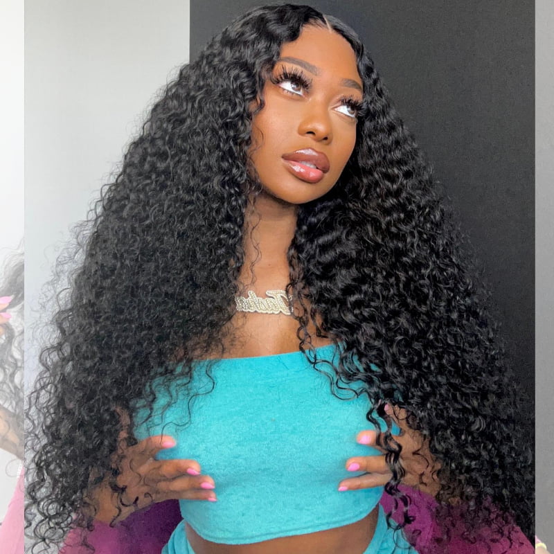 SZC 250 Density Water Wave Curls 13x4 Lace Front Virgin Human Hair Wig
