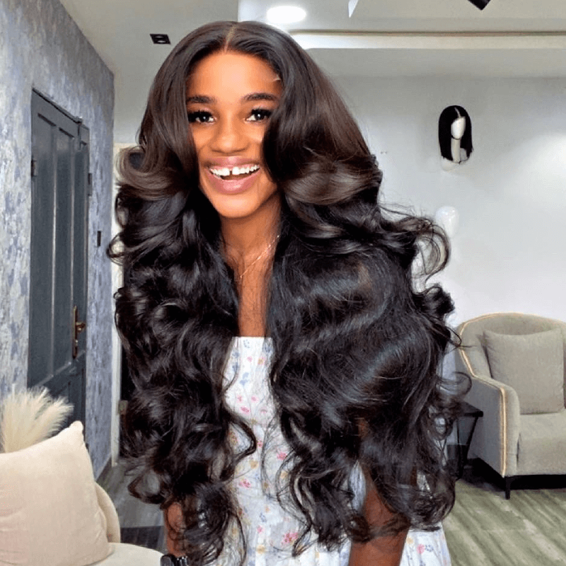 SZC 300 Density 30 32 34inch Body Wave 13x4 Lace Front Human Hair Wigs