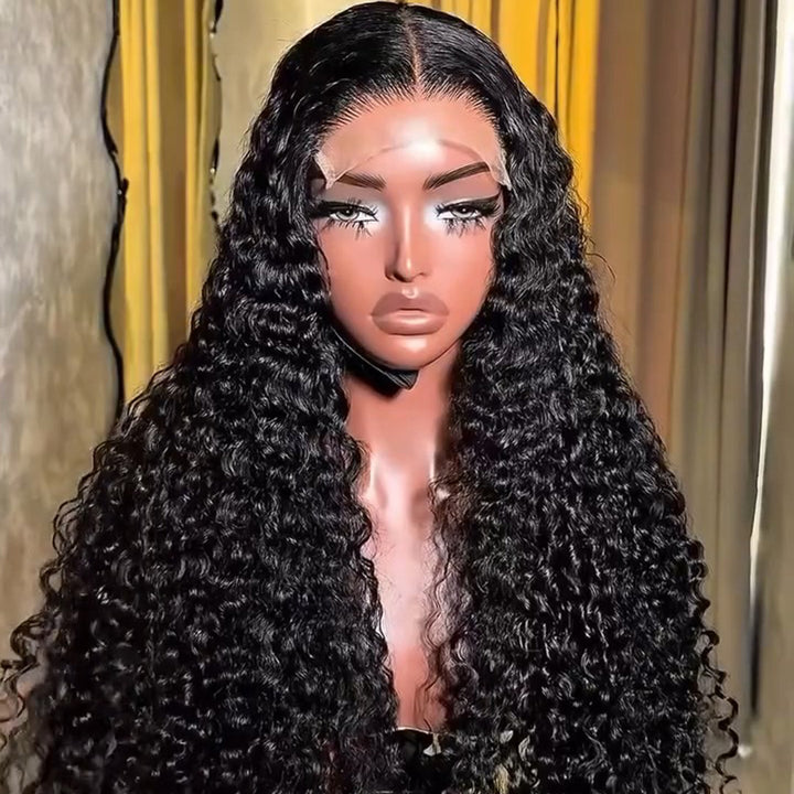 SZC 300 Density Bouncy Burmese Curly 13x4 Lace Front Virgin Human Hair Wigs