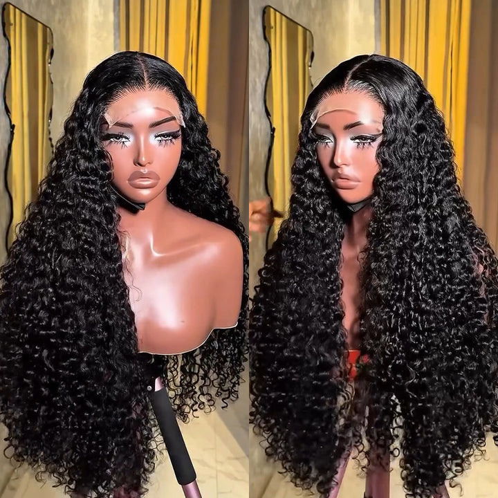 SZC 300 Density Bouncy Burmese Curly 13x4 Lace Front Virgin Human Hair Wigs