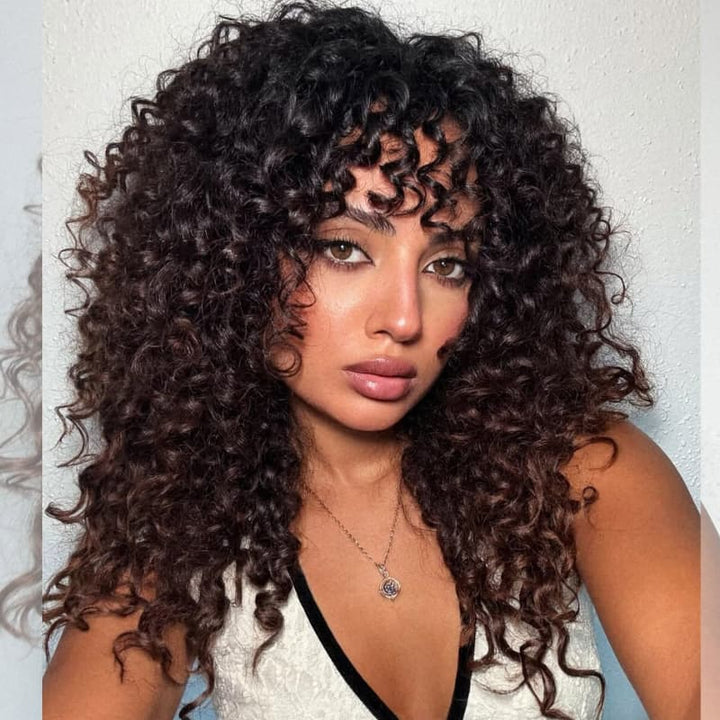 SZC 300 Density Bouncy Loose Curls 13x4 Lace Front Virgin Human Hair Wigs