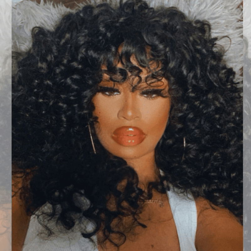 SZC 300 Density Bouncy Loose Curls 13x4 Lace Front Virgin Human Hair Wigs
