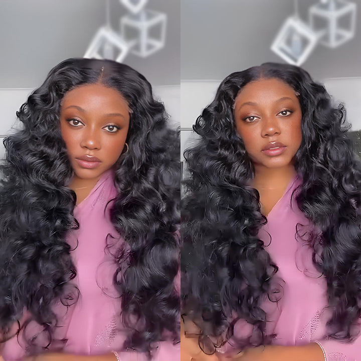 SZC 300 Density Loose Body Wave Curls 13x4 Lace Front Virgin Human Hair Wigs