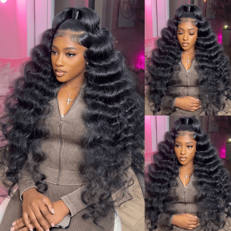 SZC 42 40 38 36 34 32 30 Inch Elastic Drawstring Burmese Curly Wand Curls Bone Straight Human Hair Wigs