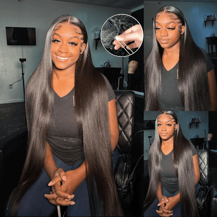 SZC 42 40 38 36 34 32 30 Inch Elastic Drawstring Burmese Curly Wand Curls Bone Straight Human Hair Wigs
