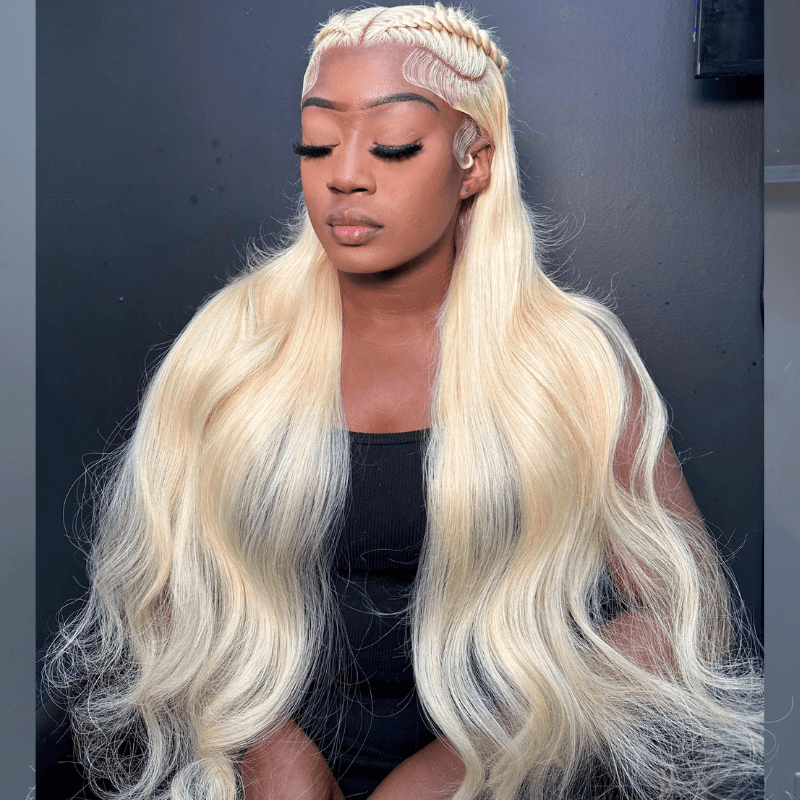 613 Blonde Deep Curly Wave 13x4 Lace Front Human Hair Wig 200 Density