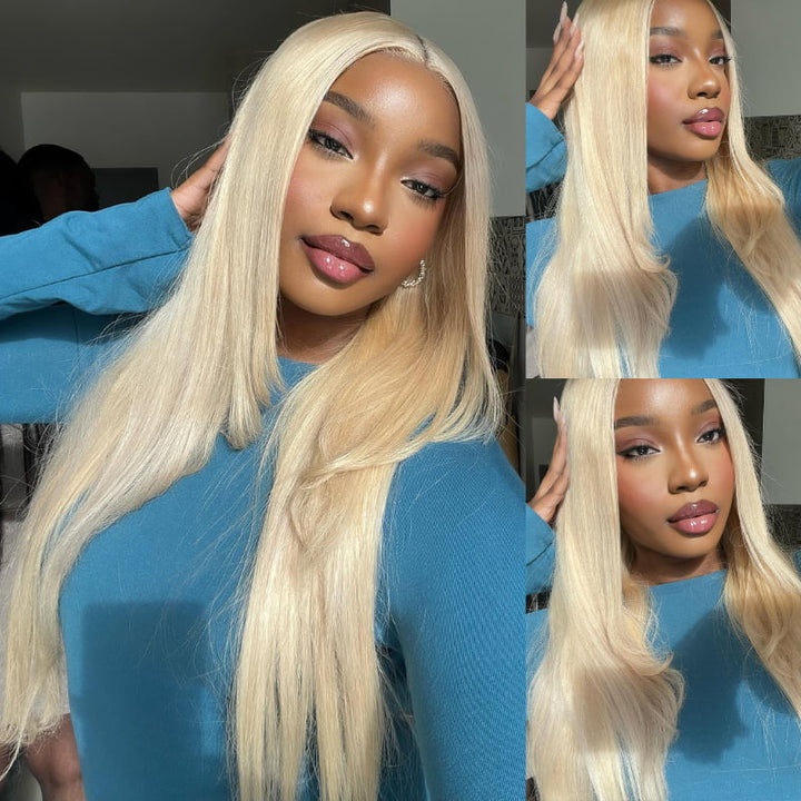 SZC Blonde 613 Bone Straight 13x4 HD Lace Front Virgin Human Hair Wigs