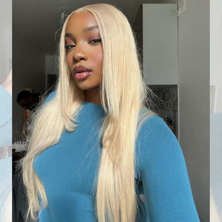 SZC Blonde 613 Bone Straight 13x4 HD Lace Front Virgin Human Hair Wigs