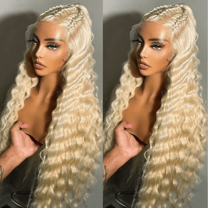 SZC 613 Blonde Color 200 Density 13x4 Lace Front Virgin Human Hair Wig