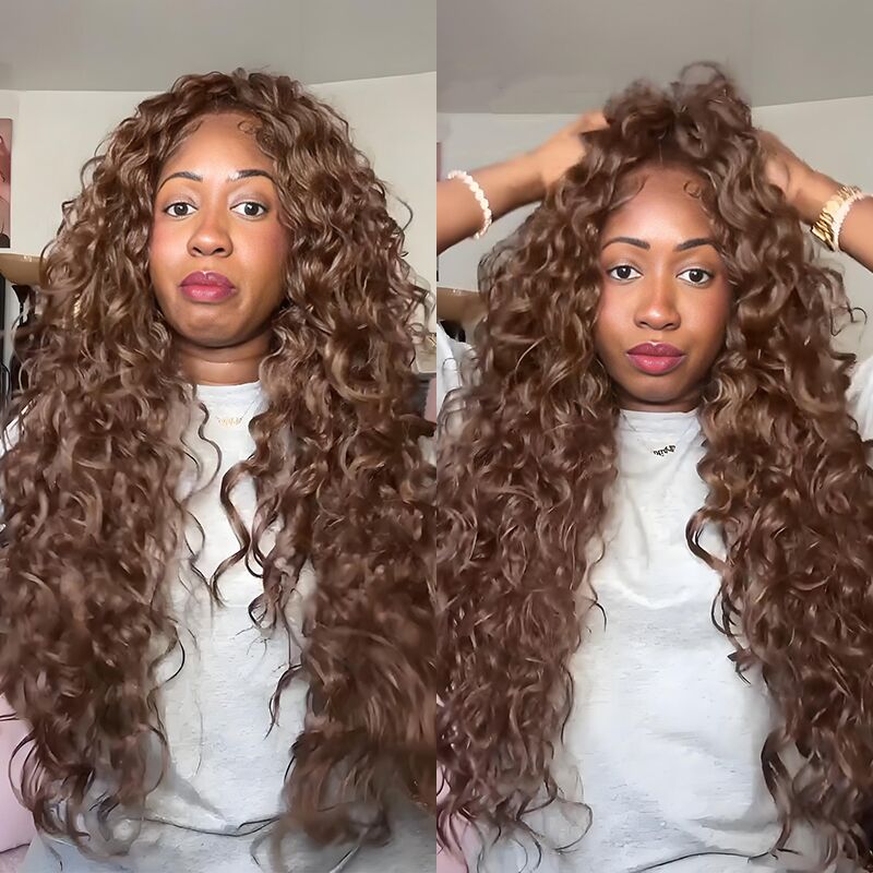 SZC Bouncy Loose Deep Body Wave 13x4 Lace Front Human Hair Wigs 250 300 Density