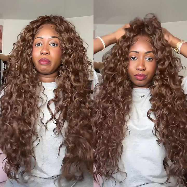 SZC Bouncy Loose Deep Body Wave 13x4 Lace Front Human Hair Wigs 250 300 Density