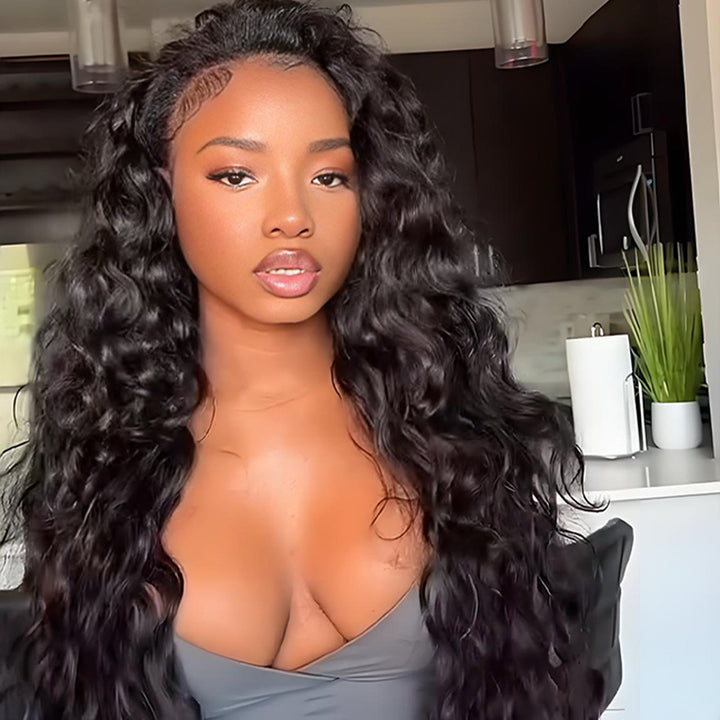 SZC Bouncy Loose Deep Body Wave 13x4 Lace Front Human Hair Wigs 250 300 Density