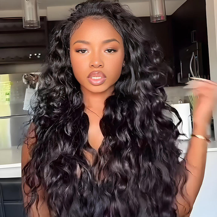 SZC Bouncy Loose Deep Body Wave 13x4 Lace Front Human Hair Wigs 250 300 Density